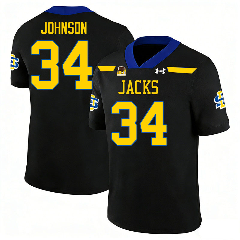 South Dakota State Jackrabbits #34 Josiah Johnson College Football Jerseys,Uniforms-Black